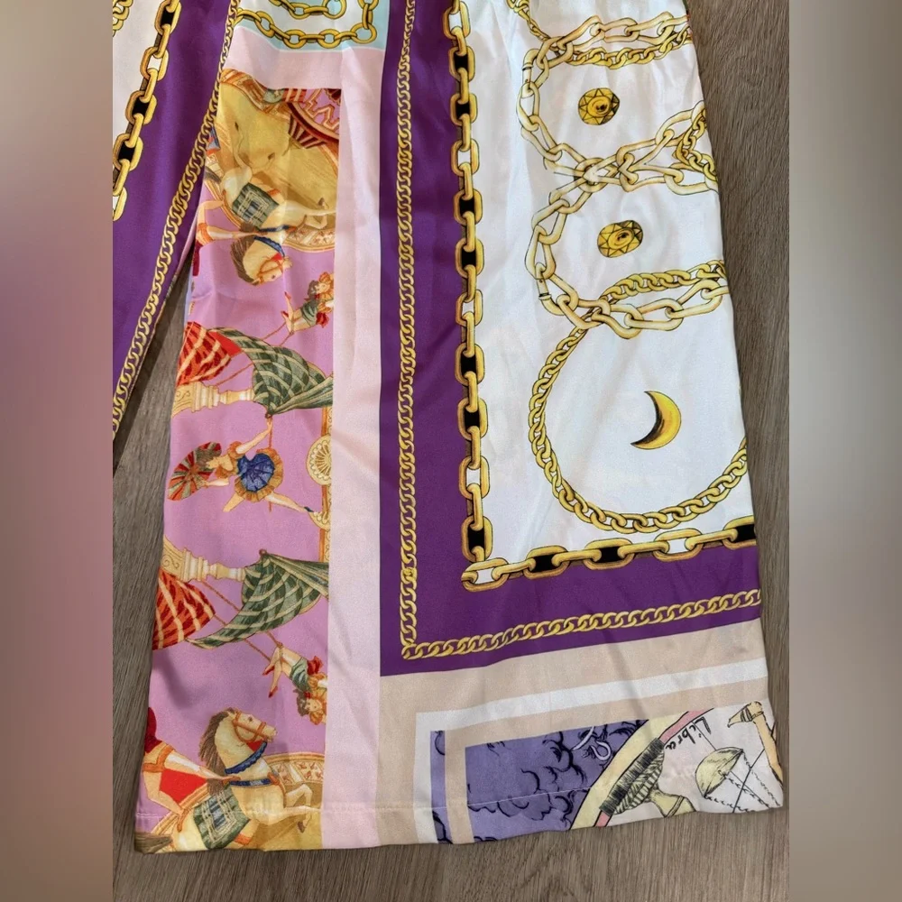 Venti6 Wide Leg Printed Palazzo Pants size medium - Picture 3 of 8